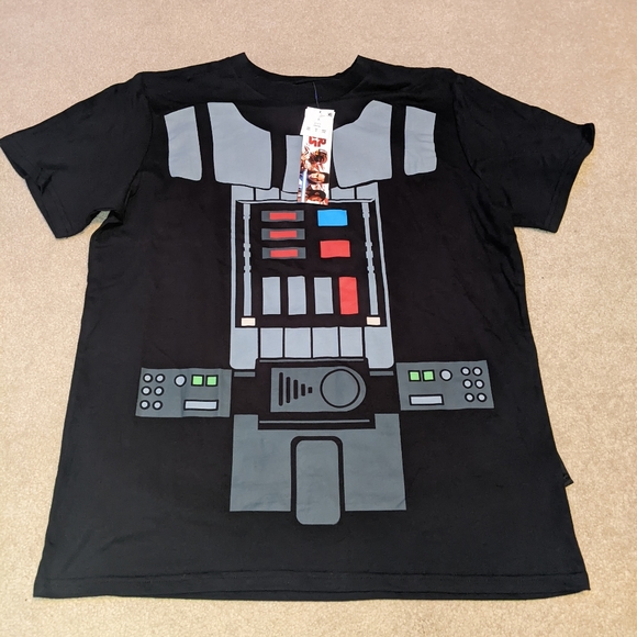Nwts Star Wars Men's Black Darth Vader Costume T-Shirt With Cape - Picture 2 of 16